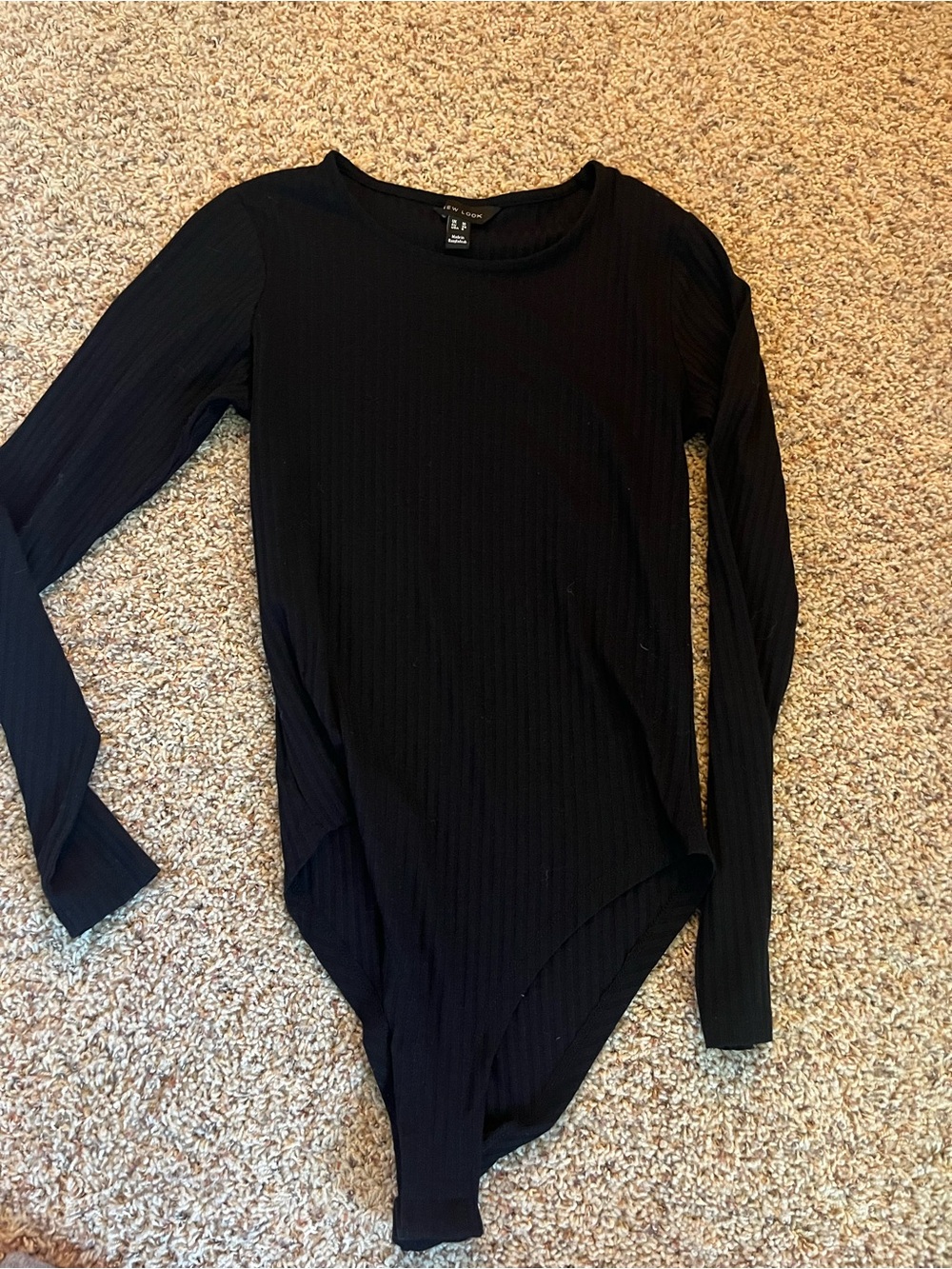 a new day Black Ribbed Long-Sleeve Bodysuit